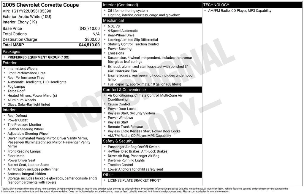 2005 Chevrolet Corvette C6 - Image 3 of 3