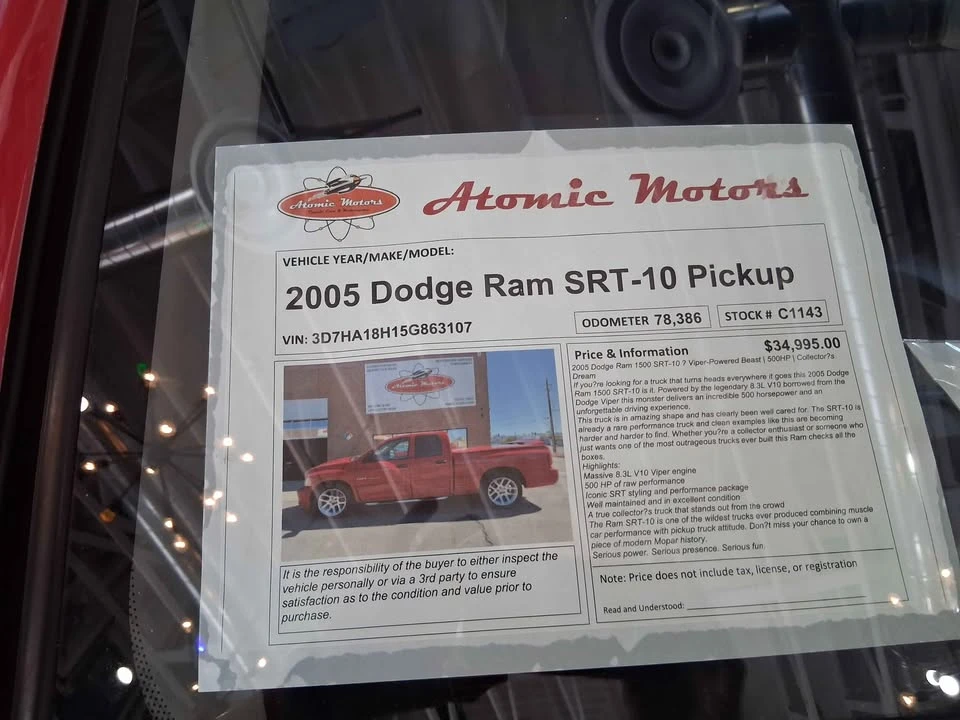 2005 Dodge Ram SRT-10 3rd Gen - Image 8 of 12