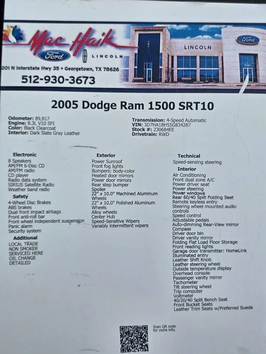 2005 Dodge Ram SRT-10 3rd Gen - Image 16 of 16