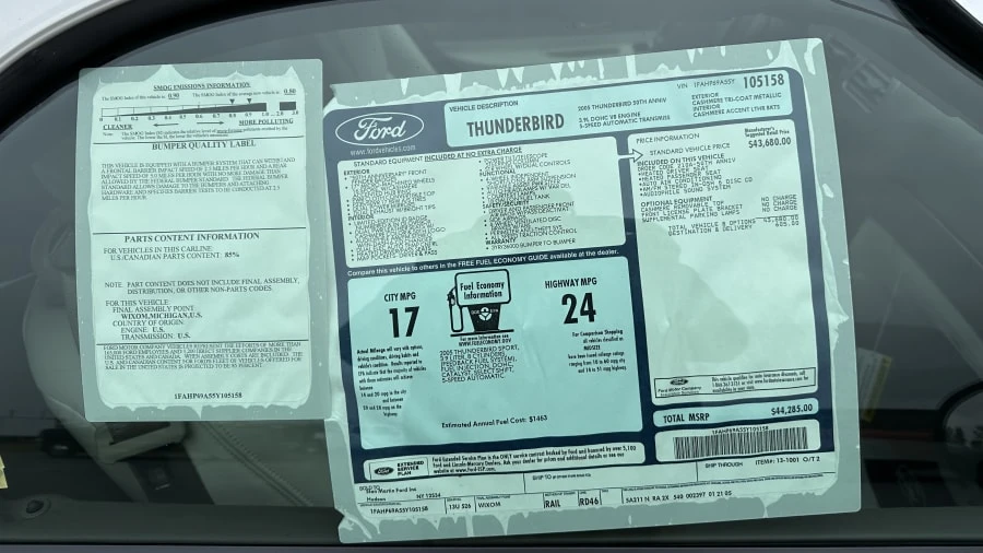 2005 Ford Thunderbird 11th Gen - Image 24 of 24