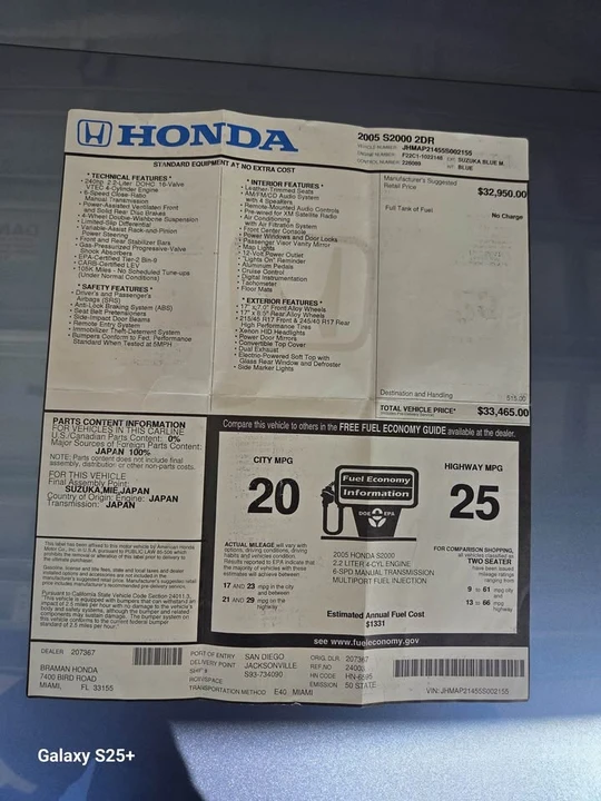 2005 Honda AP2 S2000 - Image 17 of 19