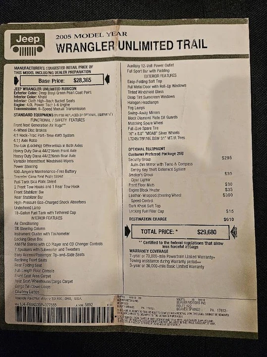 2005 Jeep TJ Wrangler - Image 2 of 22