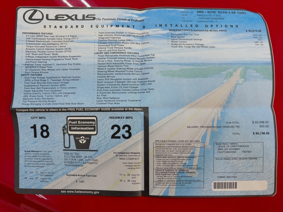 2005 Lexus SC430 - Image 3 of 21