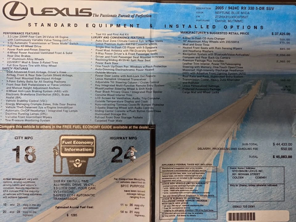 2005 Lexus RX 2nd Gen - Image 18 of 18
