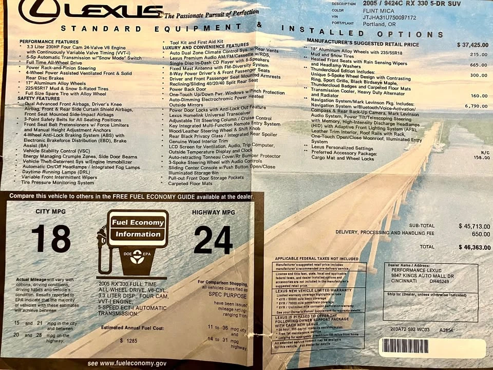 2005 Lexus RX 2nd Gen - Image 19 of 19