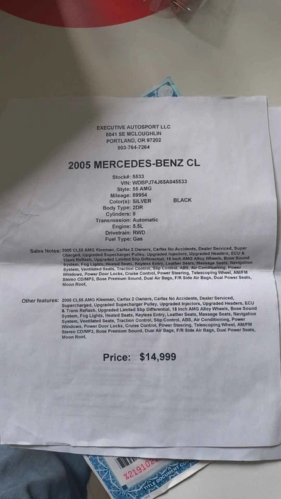 2005 Mercedes-Benz C209/A209 CLK-Class - Image 6 of 6