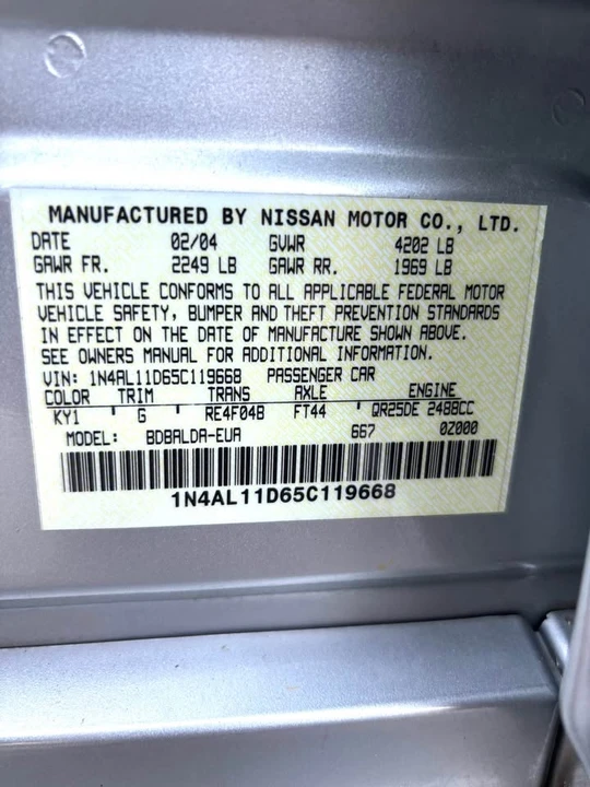 2005 Nissan Altima 3rd Gen - Image 17 of 19