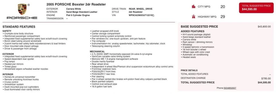 2005 Porsche 987 Boxster - Image 5 of 20