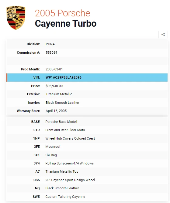 2005 Porsche 955/957 Cayenne Turbo - Image 17 of 17