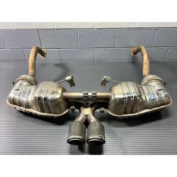 Porsche Cayman S 987C Rear Exhaust Muffler with Carbon Tips