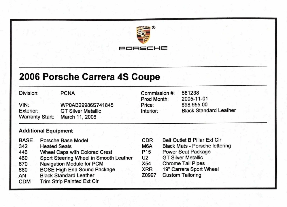 2006 Porsche 997 Carrera 4S - Image 13 of 13
