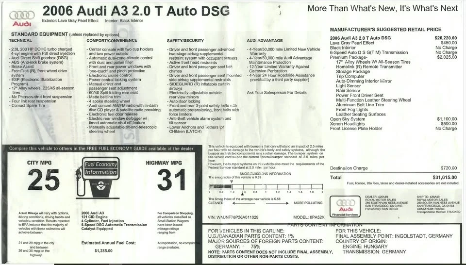 2006 Audi 8P A3 - Image 10 of 10