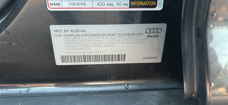 2006 Audi 8P A3 - Image 20 of 20
