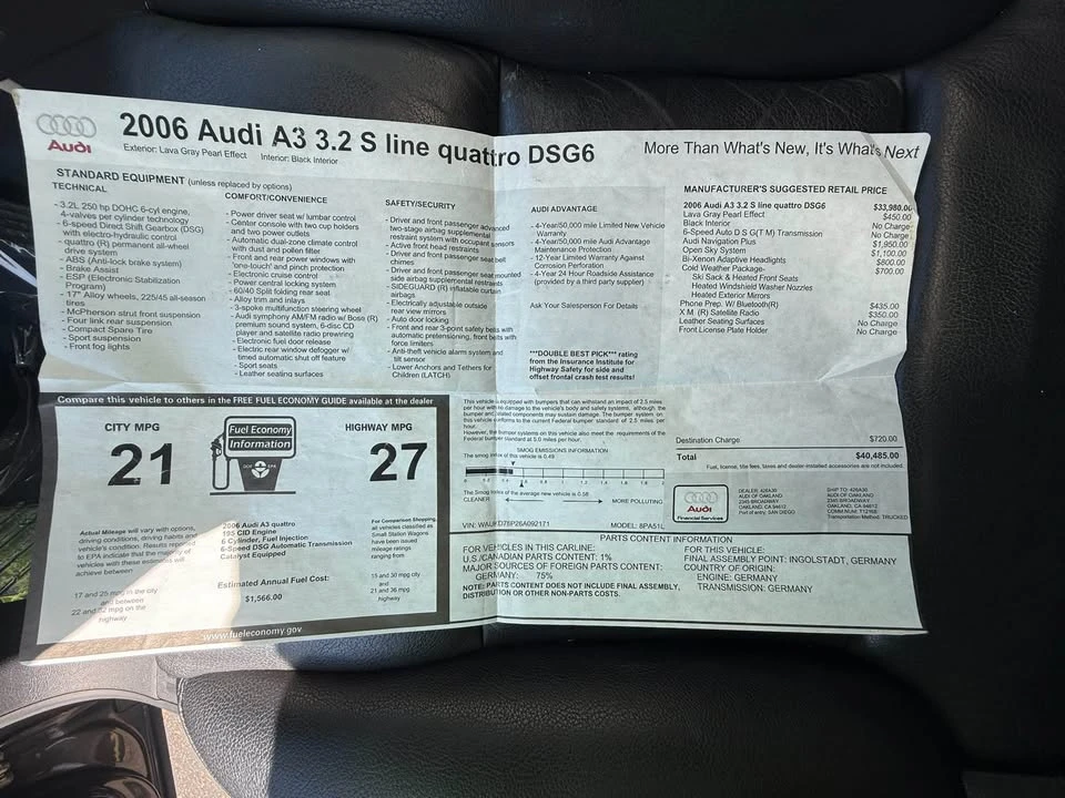 2006 Audi 8P A3 - Image 20 of 20