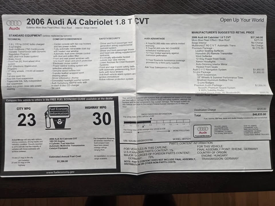 2006 Audi B6 A4 - Image 8 of 8