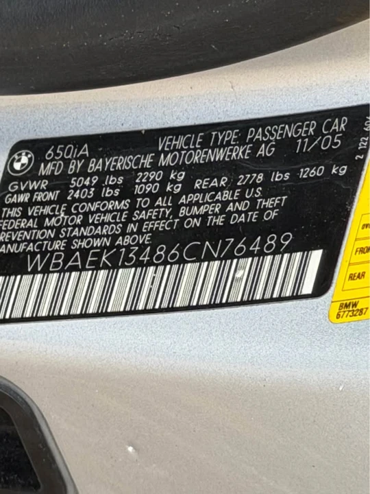 2006 BMW E63/E64 645Ci & 650i - Image 16 of 16