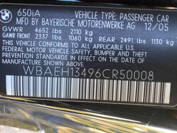 2006 BMW E63/E64 645Ci & 650i - Image 21 of 21