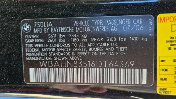 2006 BMW E65/E66 750i & 760i Sedan - Image 13 of 14