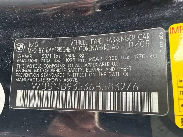 2006 BMW E60 M5 - Image 16 of 16