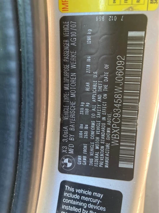 2006 BMW E83 X3 - Image 10 of 13