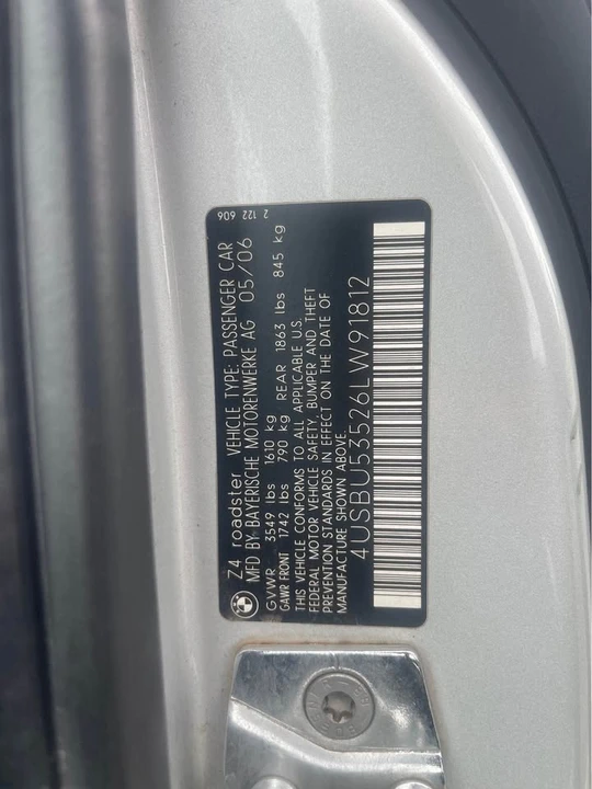 2006 BMW E85 Z4 Roadster - Image 7 of 18