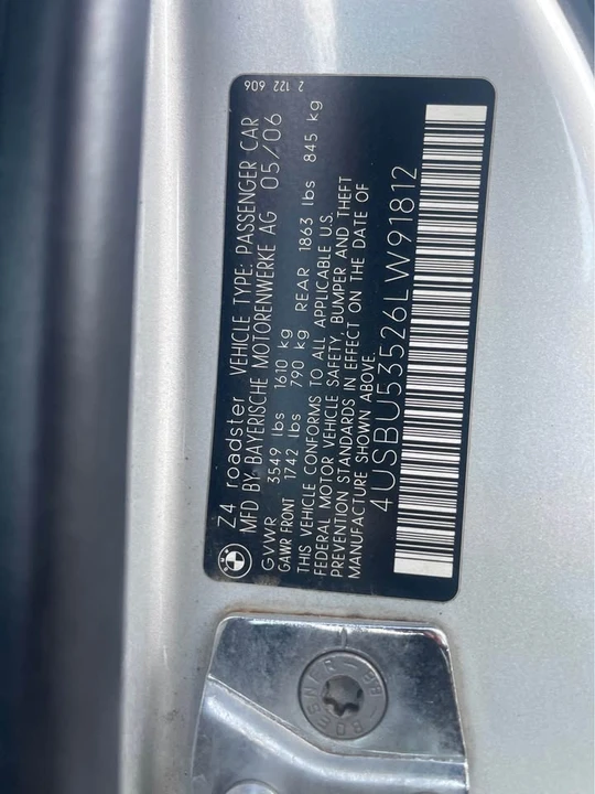 2006 BMW E85 Z4 Roadster - Image 6 of 20