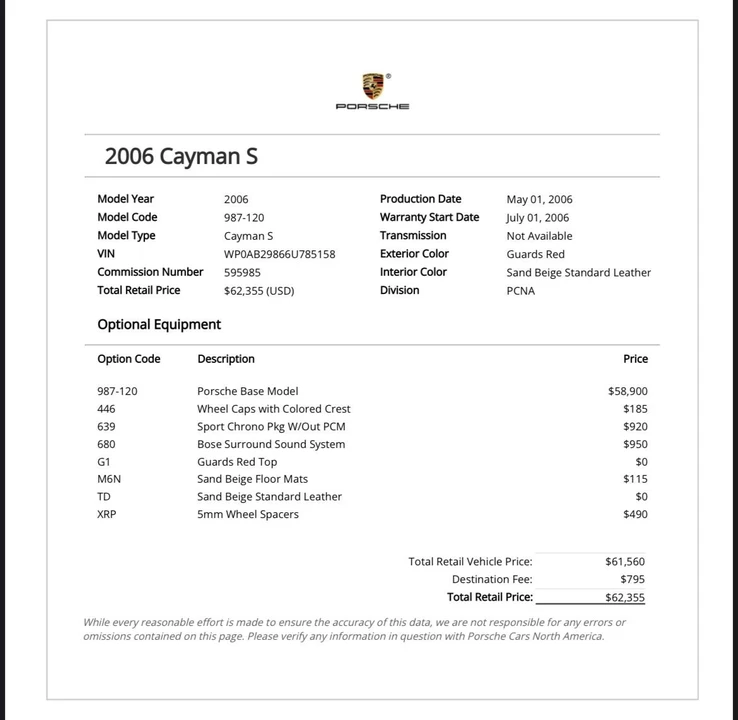 2006 Porsche 987 Cayman S - Image 11 of 11