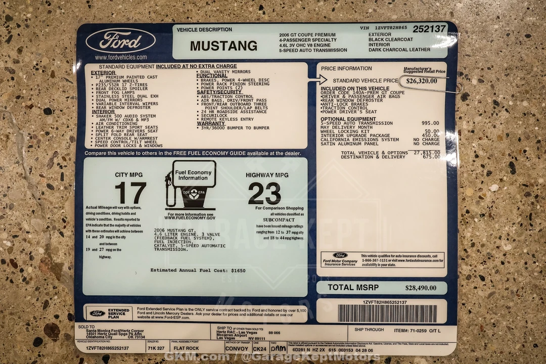 2006 Ford S197 I Shelby Mustang CS6/8 & GT & GT-H & Terlingua - Image 18 of 23