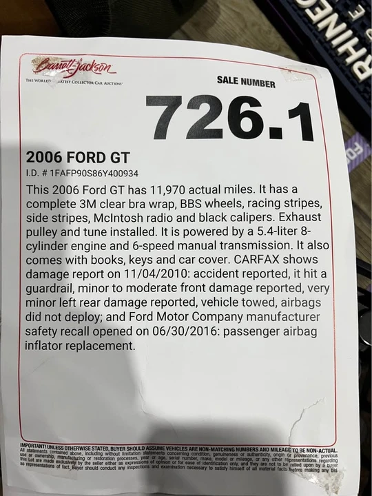 2006 Ford GT 1st Gen - Image 14 of 14