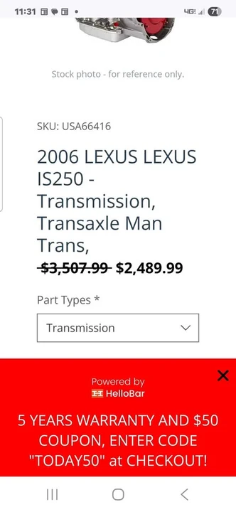 2006 Lexus IS 2nd Gen - Image 4 of 4