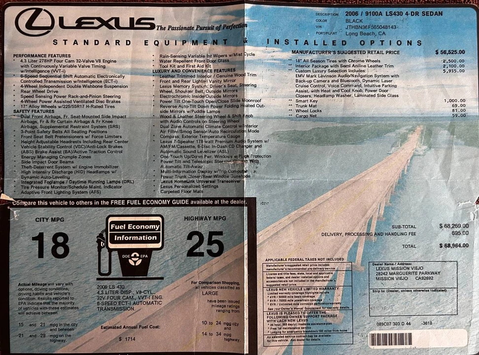 2006 Lexus LS 3rd Gen - Image 3 of 3