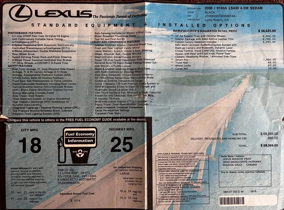 2006 Lexus LS 3rd Gen - Image 13 of 13