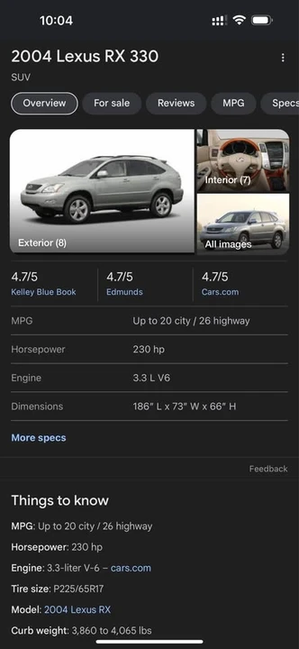 2006 Lexus RX 2nd Gen - Image 4 of 4