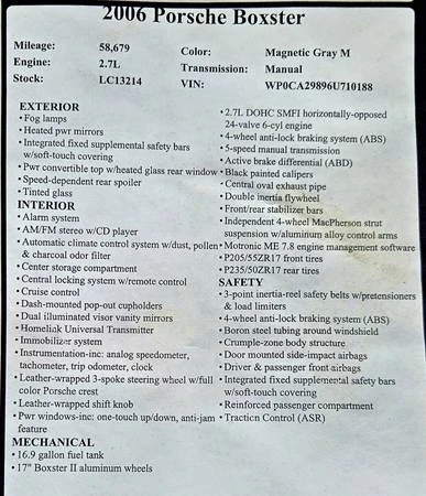 2006 Porsche 987 Boxster - Image 11 of 20