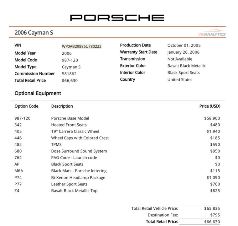 2006 Porsche 987 Cayman S - Image 15 of 20