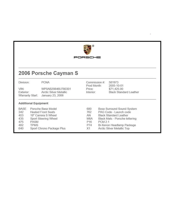 2006 Porsche 987 Cayman S - Image 19 of 20