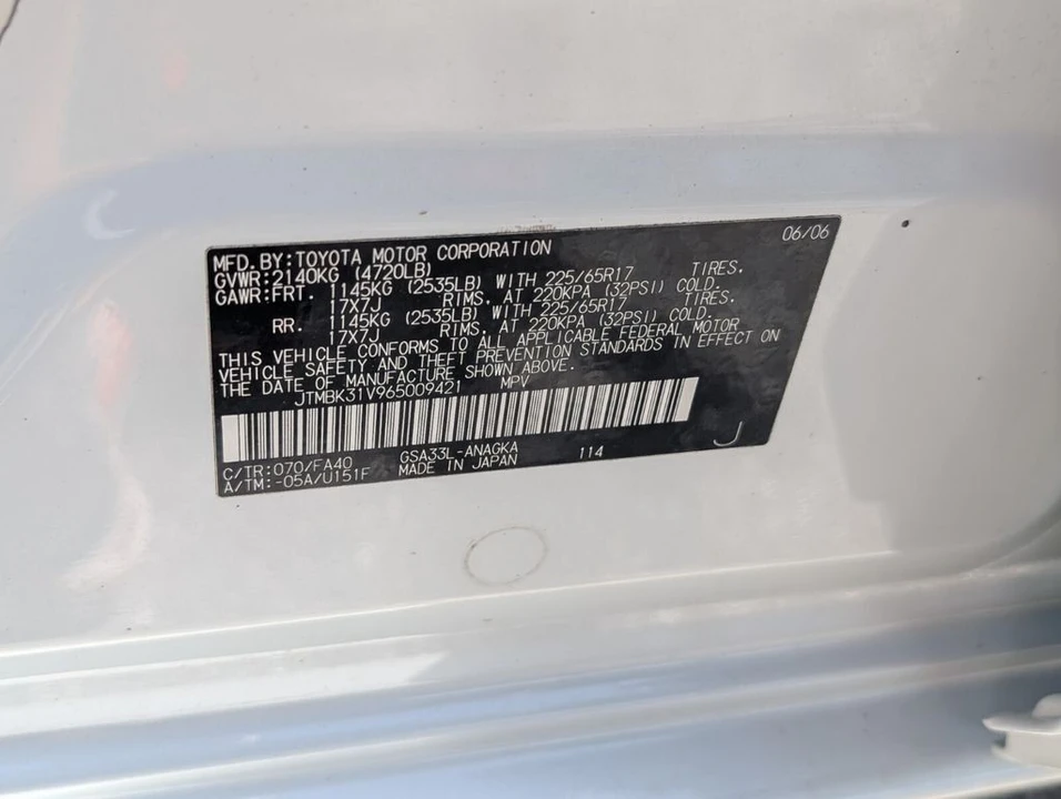 2006 Toyota RAV4 3rd Gen - Image 20 of 21