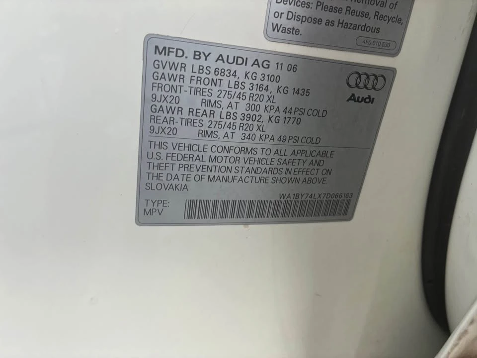 2007 Audi 4L Q7 - Image 11 of 12