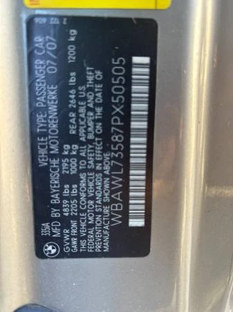 2007 BMW E93 335i Convertible - Image 13 of 14