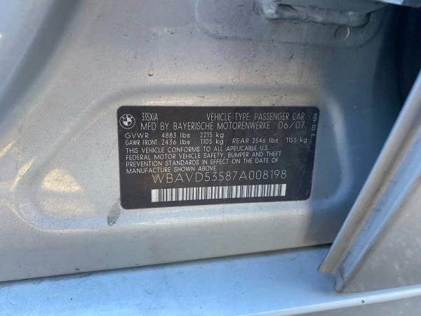 2007 BMW E90 335i Sedan - Image 9 of 11