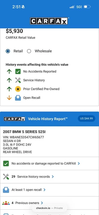 2007 BMW E60 5 Series Sedan - Image 8 of 9