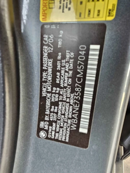 2007 BMW E60 5 Series Sedan - Image 12 of 12