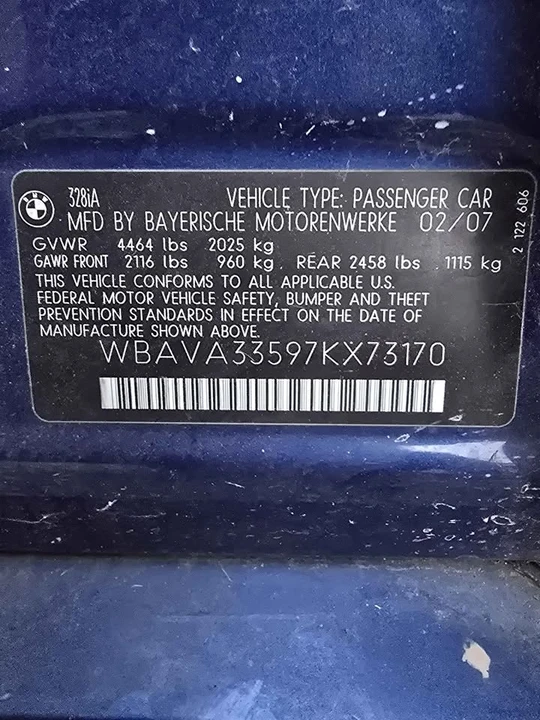 2007 BMW E83 X3 - Image 7 of 8