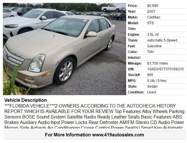 2007 Cadillac STS - Image 2 of 13