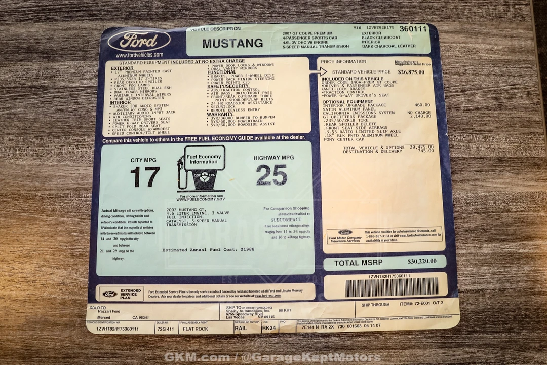 2007 Ford S197 I Shelby Mustang CS6/8 & GT & GT-H & Terlingua - Image 23 of 25