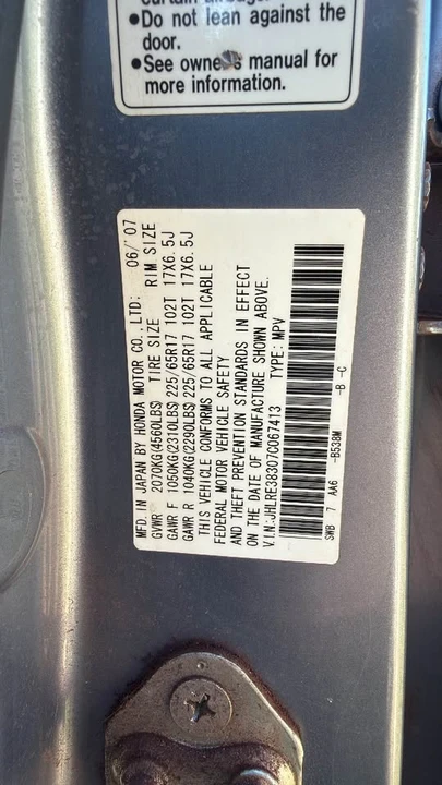 2007 Honda CR-V 3rd Gen - Image 6 of 8