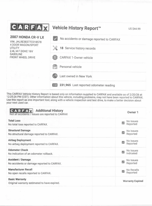 2007 Honda CR-V 3rd Gen - Image 18 of 20