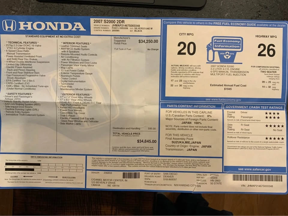 2007 Honda AP2 S2000 - Image 10 of 14