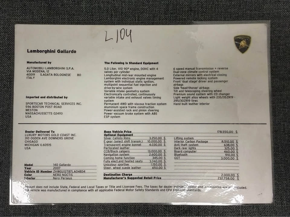 2007 Lamborghini Gallardo - Image 19 of 19