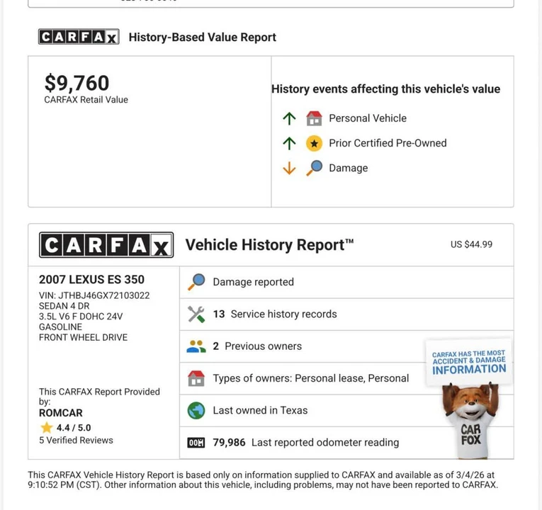 2007 Lexus ES 5th Gen - Image 13 of 13